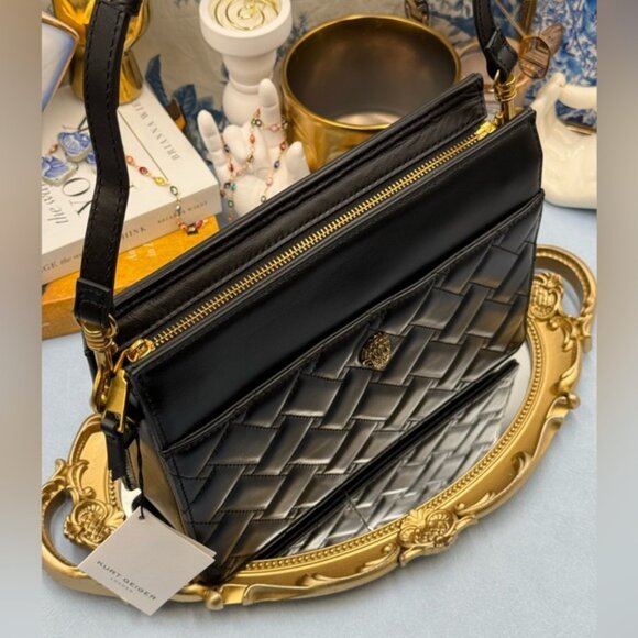 🆕 KURT GEIGER LONDON 🧿 NWT Kensington Leather Satchel - Picture 4 of 14